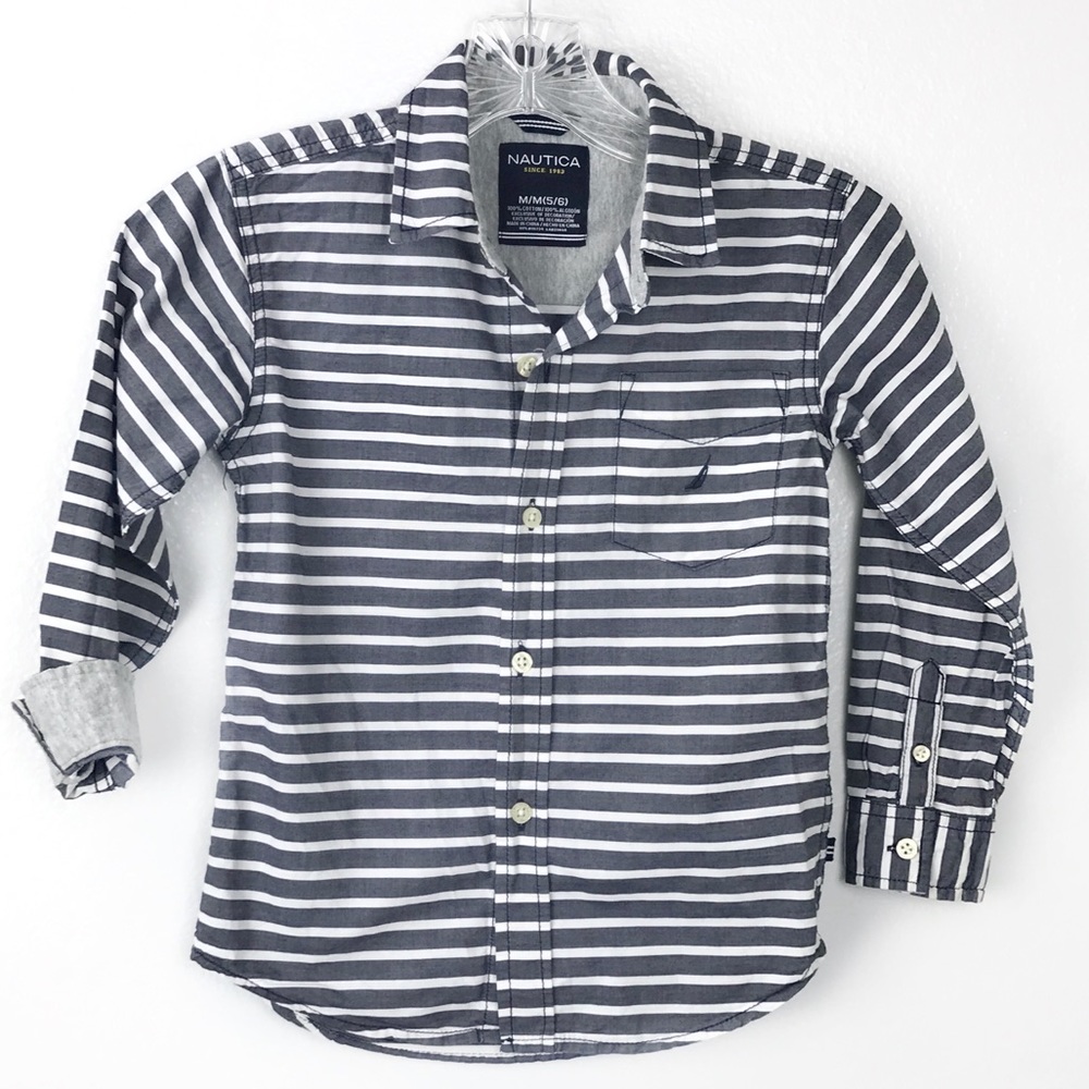Nautica Boys' Button Down Stripe Shirt
